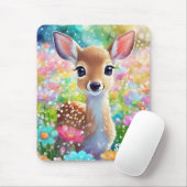 Fawn schattig dier gepersonaliseerde meisjes naam muismat (Met muis)