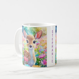 Fawn Schattige Herten Dier Gepersonaliseerde Meisj Koffiemok