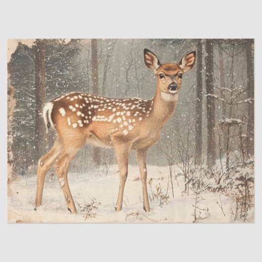  Fawn Schilderachtig rustieke decoupage Tissuepapier (Voorkant)