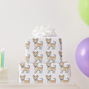 Fawn Smooth Coat Chihuahua Cute Dog Pattern Cadeaupapier