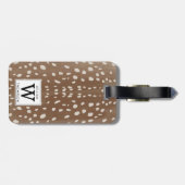 Fawn Spots Baby Herten Dierenprint Monogram Bagagelabel (Achterkant horizontaal)