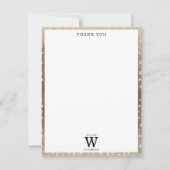 Fawn Spots Baby Herten Dierenprint Monogram Bedankkaart (Voorkant)