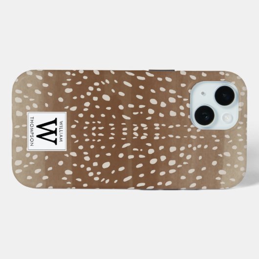 Fawn Spots Baby Herten Dierenprint Monogram Case-Mate iPhone Case (Achterkant (horizontaal))