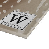 Fawn Spots Baby Herten Dierenprint Monogram Snijplank (Hoek)