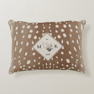Fawn Spots Baby Herten Dierenprint Patroon Monogra Accent Kussen