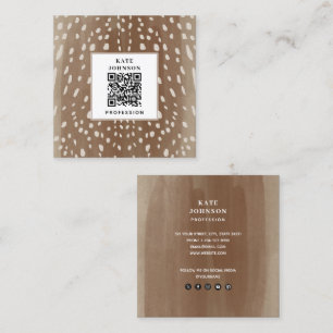 Fawn Spots Baby Herten Dierenprint QR-code Vierkante Visitekaartje