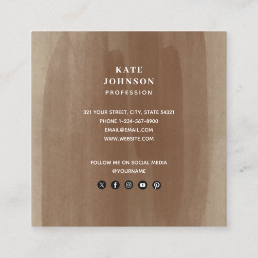 Fawn Spots Baby Herten Dierenprint QR-code Vierkante Visitekaartje (Achterkant)