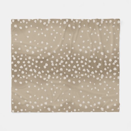 Fawn Spots Soft Brown Animal Pattern Fleece Deken (Voorkant (Horizontaal))