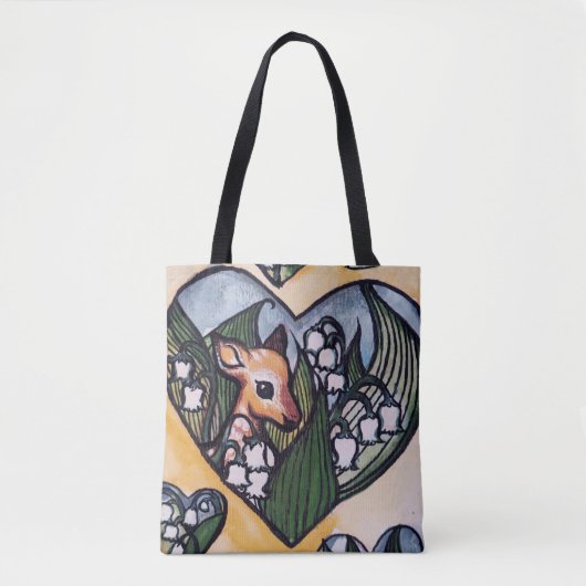 Fawn Spring Deer Lily of the Valley Bloemen Tote Bag (Voorkant)