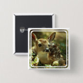 Fawn Square Pin Vierkante Button 5,1 Cm (Voorkant /achterkant)
