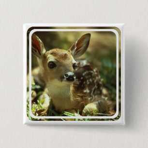Fawn Square Pin Vierkante Button 5,1 Cm