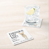 Fawn Tan Chihuahua bruiloft Kartonnen Onderzetters (Insitu)