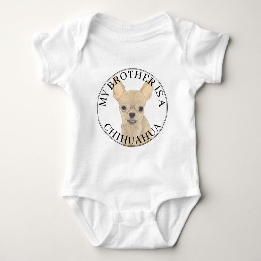 Fawn Tan Cream Chihuahua Dog Big Brother Romper (Voorkant)