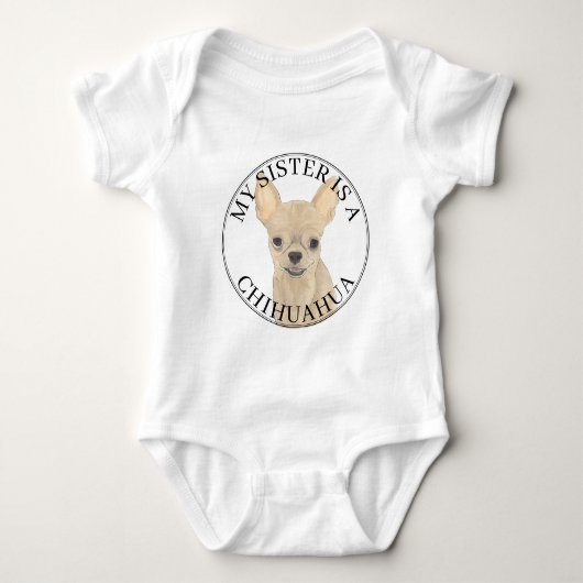 Fawn Tan Cream Chihuahua Dog Big Sister Romper (Voorkant)