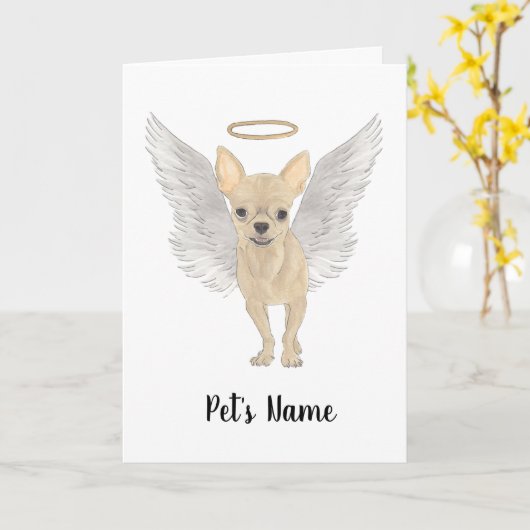 Fawn Tan Cream Chihuahua Kaart (Gele Bloem)