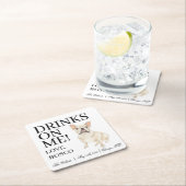 Fawn Tan Cream Frenchie Franse Bulldog bruiloft Kartonnen Onderzetters (Insitu)