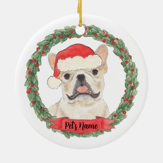 Fawn Tan Cream Frenchie French Bulldog Keramisch Ornament (Achterkant)
