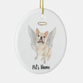 Fawn Tan Cream Frenchie Herdenking Keramisch Ornament (Rechts)