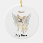 Fawn Tan Cream Frenchie Herdenking Keramisch Ornament (Achterkant)