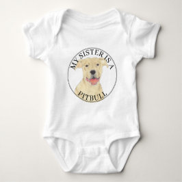 Fawn Tan Cream Pitbull Dog Big Sister Romper