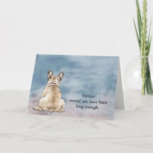 Fawn Tan French Bulldog Sympathy Card Feestdagen Kaart (Voorkant)