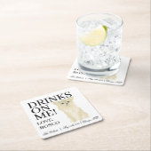 Fawn Tan langharige Chihuahua bruiloft Kartonnen Onderzetters (Insitu)