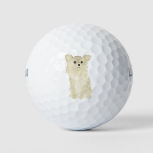 Fawn Tan Long Hazard Chihuahua Golfballen (Voorkant)