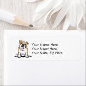 Fawn White Bulldog Sit  Etiket (Insitu)