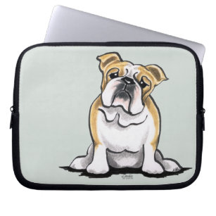 Fawn White Bulldog Sit  Laptop Sleeve