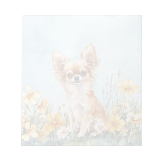 Fawn & White Chihuahua - 5,5 inch x 6 inch Notitie Notitieblok (Voorkant)