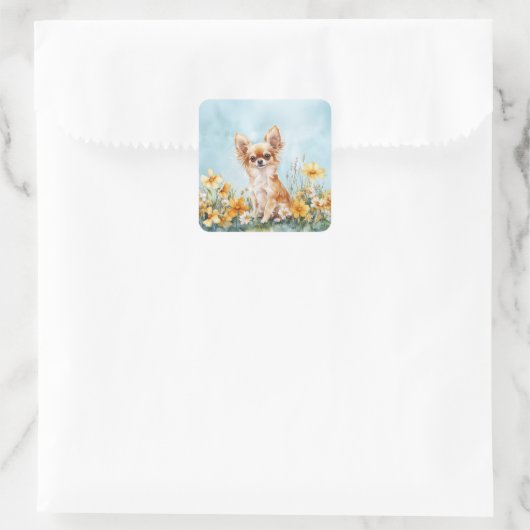 Fawn & White Chihuahua - Envelop Stickers (Tas)