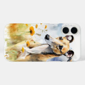 FAWN & WHITE GREYHOUND IN HET WILDFLOWERVELD Case-Mate iPhone CASE (Achterkant (horizontaal))