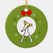 Fawn White Italy Greyhound Kerstmis Classic Keramisch Ornament (Voorkant)