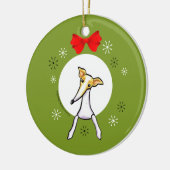 Fawn White Italy Greyhound Kerstmis Classic Keramisch Ornament (Links)