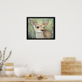 Fawn Wildlife Painting Poster (Keuken)