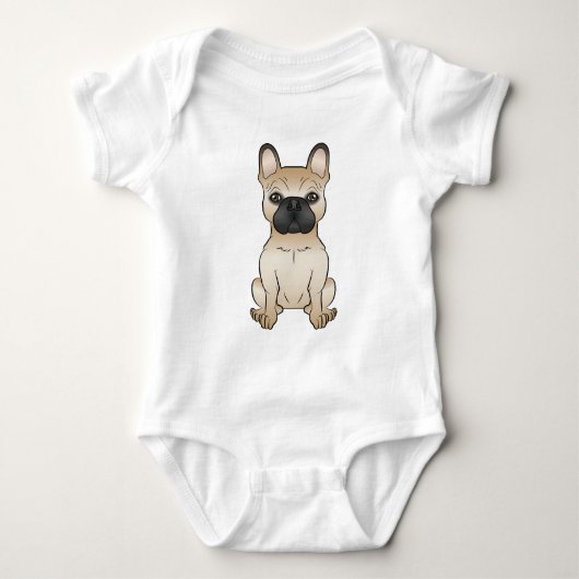 Fawn with Black Mask French Bulldog / Frenchie Dog Romper (Voorkant)