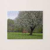 Fawn with Blossom Tree jigzaag puzzle Legpuzzel (Horizontaal)