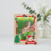 Fawn (witstaarthert) Kerst Kaart (Staand voorkant)
