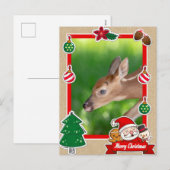 Fawn (witstaarthert) Kerst Kaart (Voorkant / Achterkant)