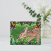 Fawn (witstaarthert) Kerst Kaart (Staand voorkant)