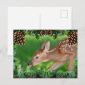 Fawn (witstaarthert) Kerst Kaart (Voorkant / Achterkant)
