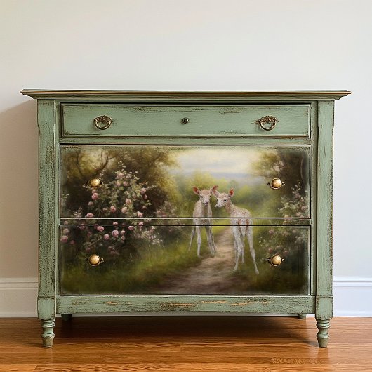 Fawns in de bloementuin Decoupage Tissuepapier