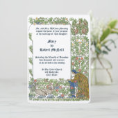 Fawns in Roos Garden Border Wedding Kaart (Staand voorkant)