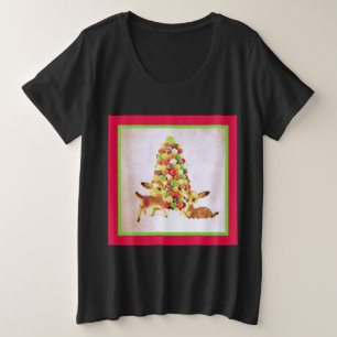 Fawns van Gumdrop Christmas Tree Plus Size Grote Maat T-shirt