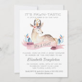 Fawntastic Deer Het is een meisje Baby shower Kaart (Voorkant)