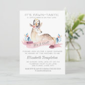 Fawntastic Deer Het is een meisje Baby shower Kaart (Staand voorkant)