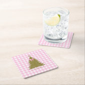 Faye and Lauren Pink Holiday Paper Coaster Kartonnen Onderzetters (Insitu)