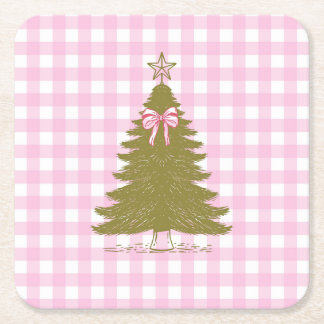 Faye and Lauren Pink Holiday Paper Coaster Kartonnen Onderzetters
