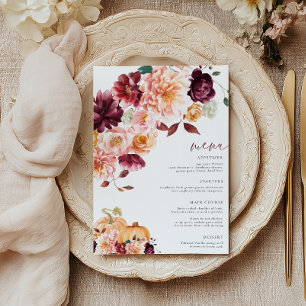 Faye Bourgogne Herfst Bloemenmenu Kaart