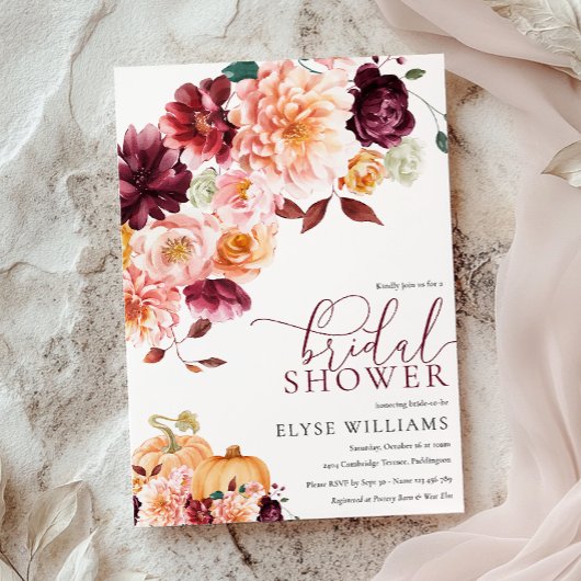 Faye Bourgogne Herfst Herfst Bloemen Vrijgezellenf Kaart